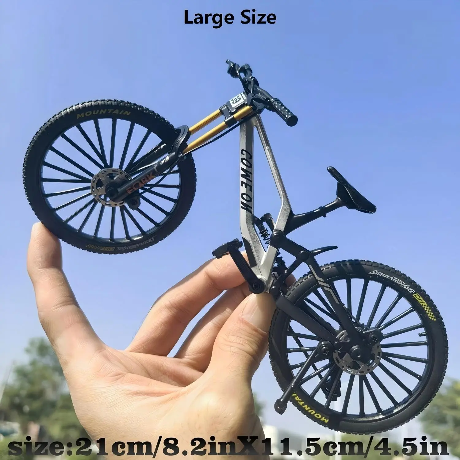 1:6 Scale Miniature Diecast Alloy Bicycle, Mini Finger Bikes for Boys, 39A Simulation Realistic Collectible Collection, Collectors, Ideal Gift for Hobbyist, Durable, Compact, Detailed & Craftsmanship Design, Ideal for Display
