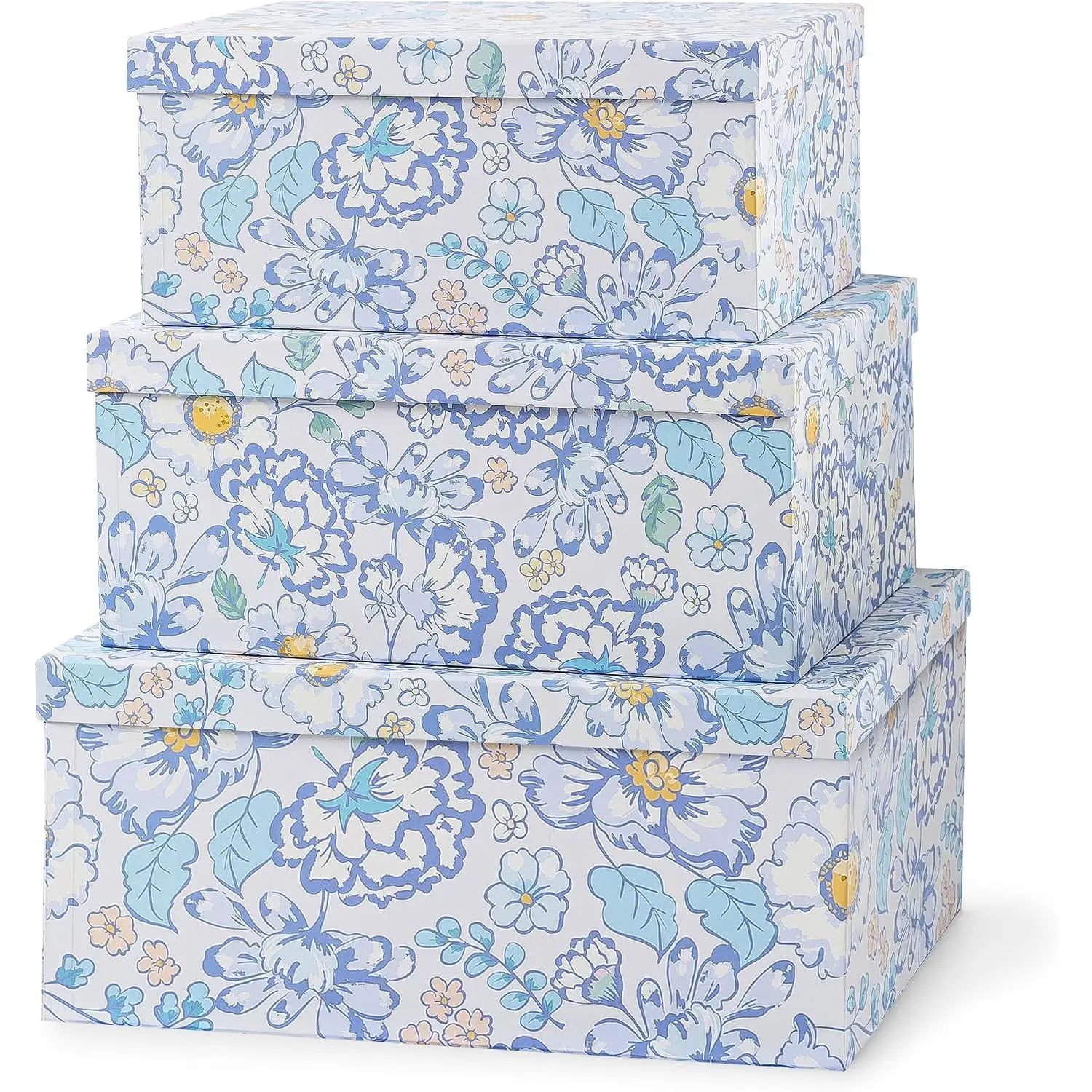 - Sky Meadow Decorative Storage Boxes with , Set of 3 | Floral Paperboard Nesting Containers for Keepsakes, Memories and Photos, Large  Set Boxes for Presents and Decor
