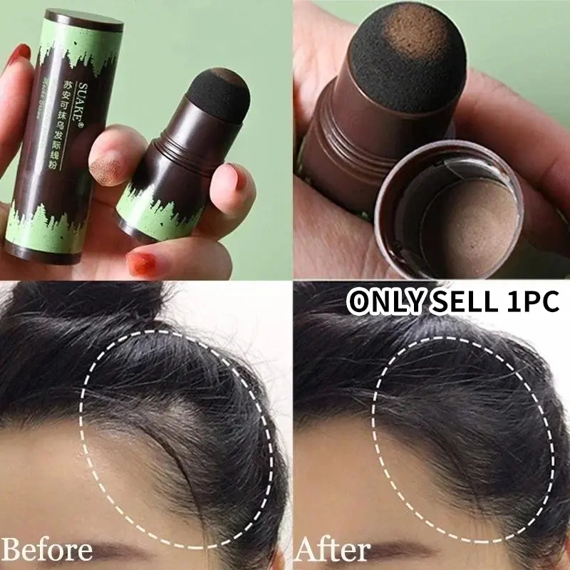 Unisex Hairline Concealer Powder, Natural Coverage Makeup, Waterproof Sweatproof, Men and Women, Ideal for Daily Use