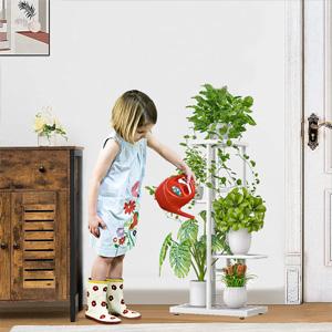 Sturdy 4 Tier Metal Plant Stand Indoor Outdoor 5 Potted Multi-layer Flower Pot Holder Shelf Planter Display Shelving Unit for Patio Garden Corner Balcony