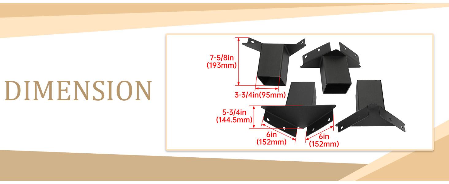 4Pcs 4x4 Deer Stand Brackets, Compound Angle Platform Brackets for Deer Hunting, Shooting Shack, Observation Decks, Tree Houses & Outdoor Use