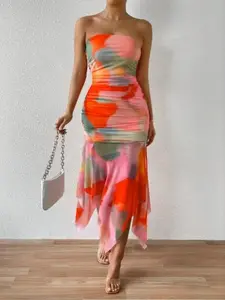 Summer New Style Vacation Date Dress, Casual Sexy Bodycon Halter Top Asymmetrical Hem Fish Tail Dress B11099, Perfect for Summer