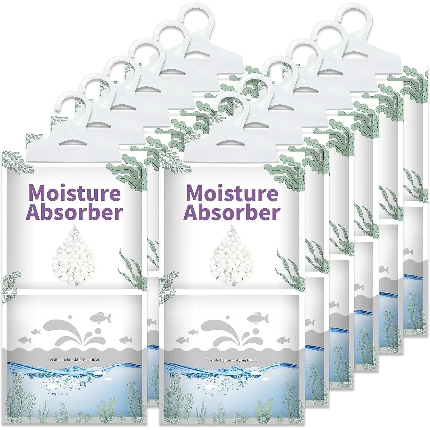 Absorber, 12 Pack ,  Free | Closet, Bathroom, Kitchen, Compact  Bag, Odor , Humidity Absorber, 9.8 OZ