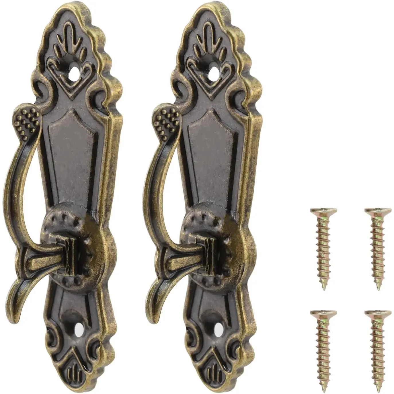 2 count  Curtain Tassel Hooks Small Classic  Tieback Hook | Curtain Tieback Hooks with Some Screws, Retro Light Luxury, Coffee Shop/ Old Homestays (Bronze, 3.1")