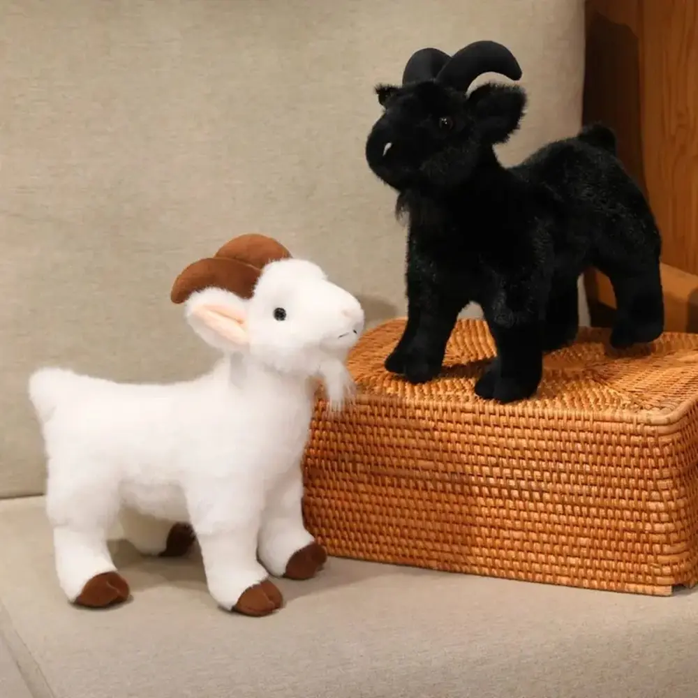 Cute 18‑30cm Baby Goat Plush Doll PP Cotton Horned Sheep Soft Fluffy Stuffed Animal Toy For Kids And Adults Holiday Birthday Gift