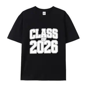 Class of 2026 Varsity Graphic Cotton T-Shirt, Oversized Comfort Fashion Tee, Bold Graduation Outfit, Perfect 2026 Graduate Gift for Friends & Family, Casual Senior Top