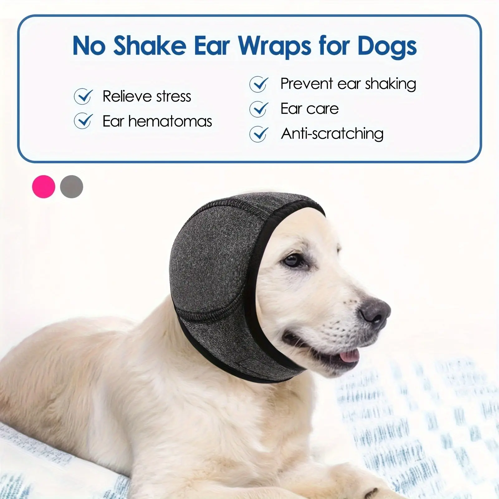 Dog Noise Canceling Ear Muffs, Breathable Quick Dry Adjustable, Waterproof Ear Protection for Fireworks Thunderstorm, Fits All Breeds