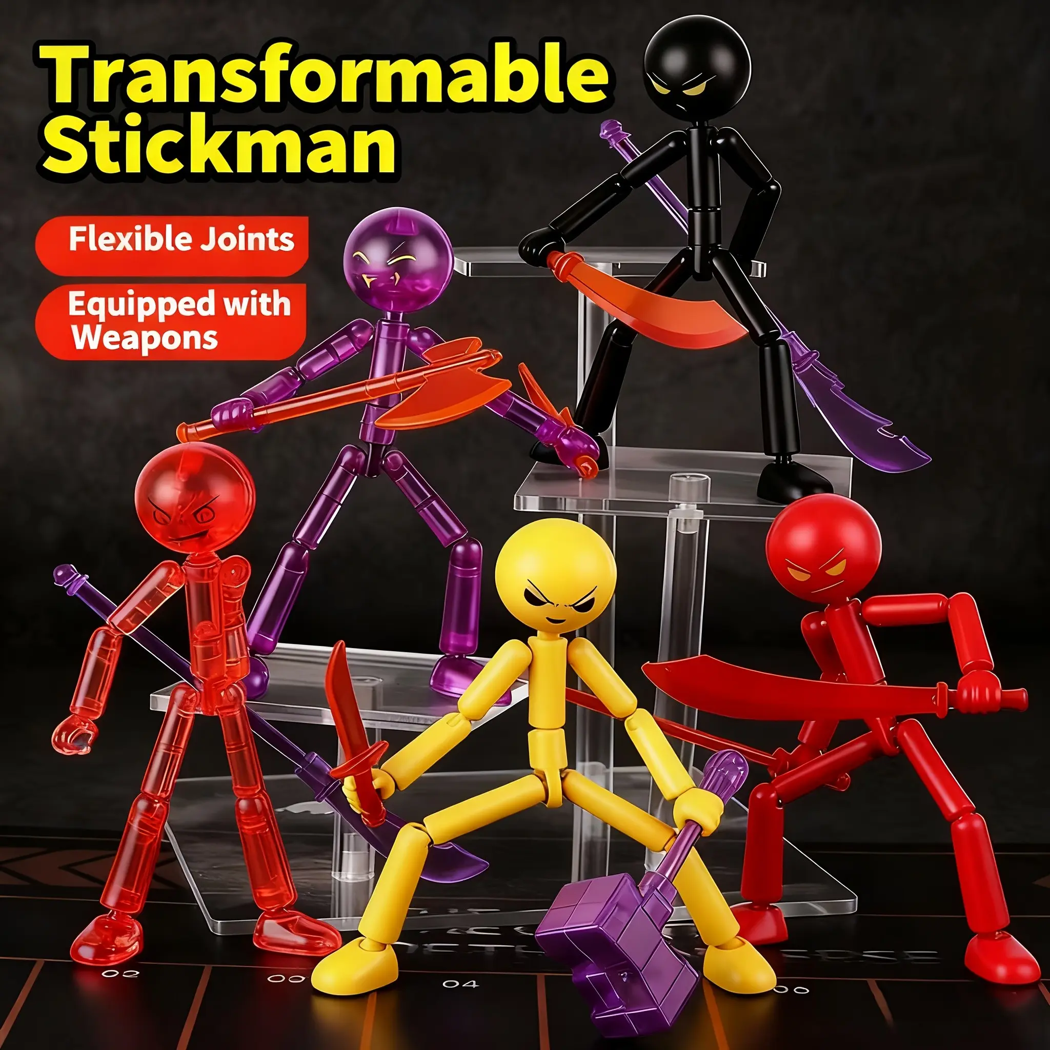 5 Flexible Joint Battle Robots, Random Color Accessories, DIY Mecha Toys, Creative Gifts for Friends, Birthday Returns, Party Supplies