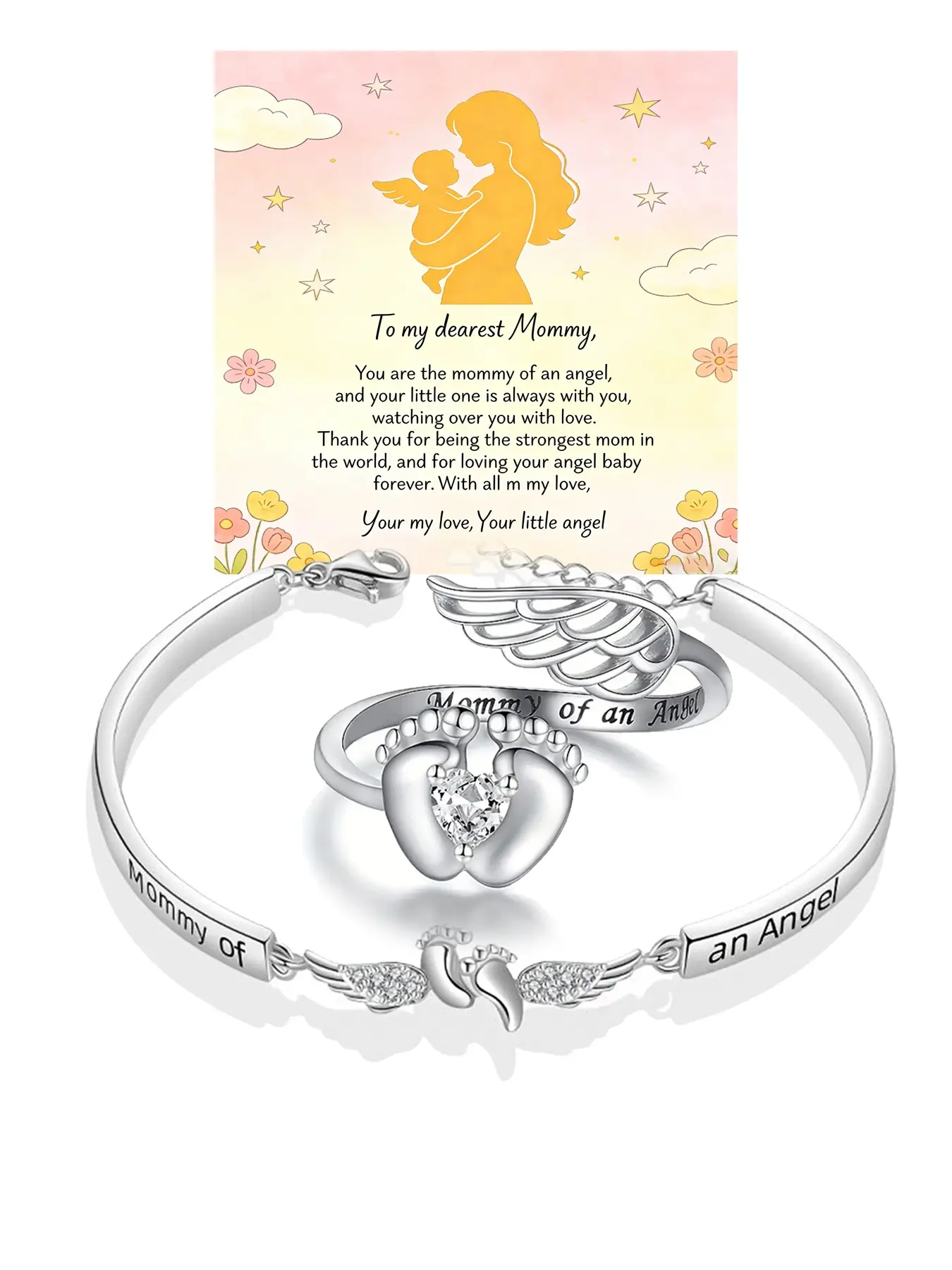 Mother's Day gift, Jewelry Gifts, Angel Bracelet, Hand Chain, Angel Baby Memorial Charm, Miscarriage Memorial Jewelry, A token of remembrance for the departed loved ones