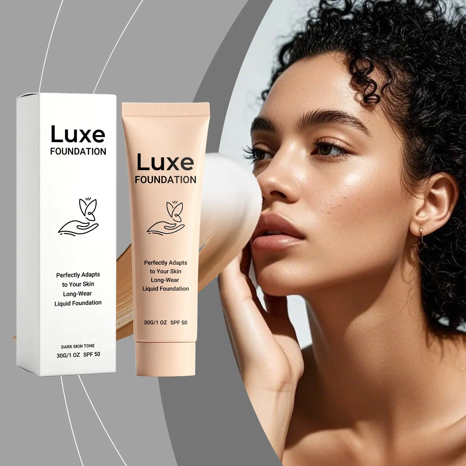 Long-Lasting Temperature-Sensitive Foundation (deep Skin Tone), Lightweight and Flawless Finish, Versatile and Trendy Makeup Base, Lightweight Cosmetic