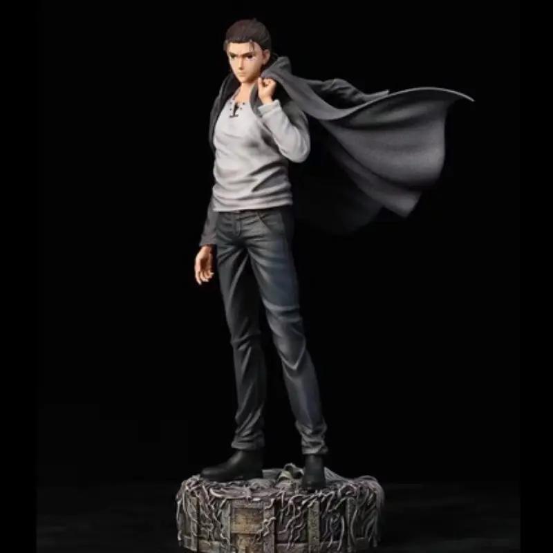 Attack on Titan Allen Yeager Anime Figure, Model Figure, 11.02 Inch Long Hair Cape, Dual Head Statue, Collectible Desktop Decor Gift