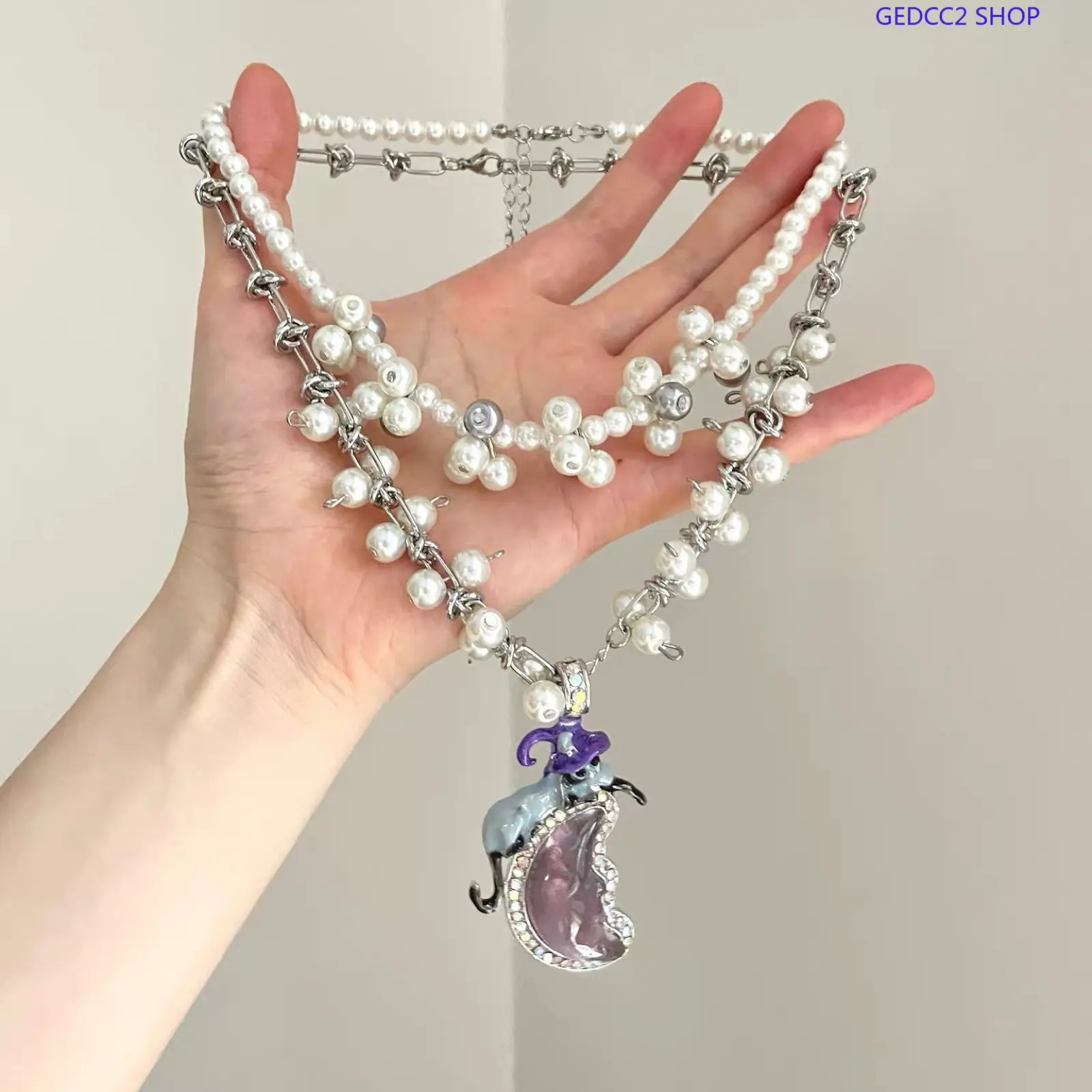 Women’s Multi-Layered Vintage Moon & Star Pearl Necklace - Celestial Pendant Statement Jewelry, Accessories for Women, Retro Boho Party Wear Accessory
