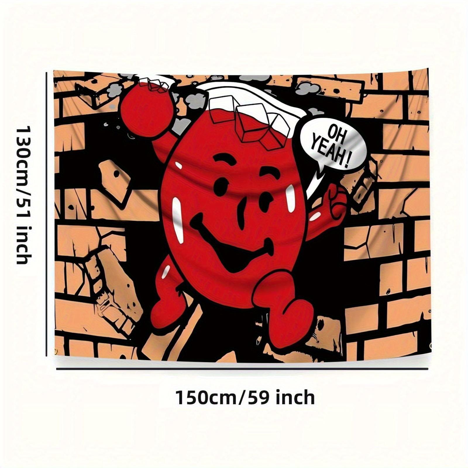 1pc Funny Red Gummy Bear Tapestry Art - Large Wall Hanging with "Oh Yeah!" Design, Vibrant Polyester Fabric, Multiple Sizes (23.6x35.4 Inch) for Bedroom, Living Room, Dorm Decor - Perfect Gift for Gummy Bear Fans, Bear Decor, Home Decoration, Dynamic Artw