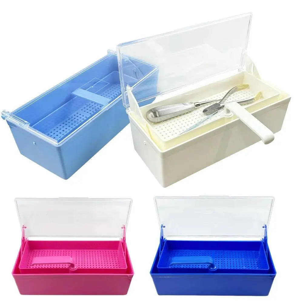 Plastic Dental Sterilization Box - Organizer Tray & Immersion Case for Forceps, Tweezers, Scissors, Needles, Oral Mirrors, Optional Home Dental Supplies Storage
