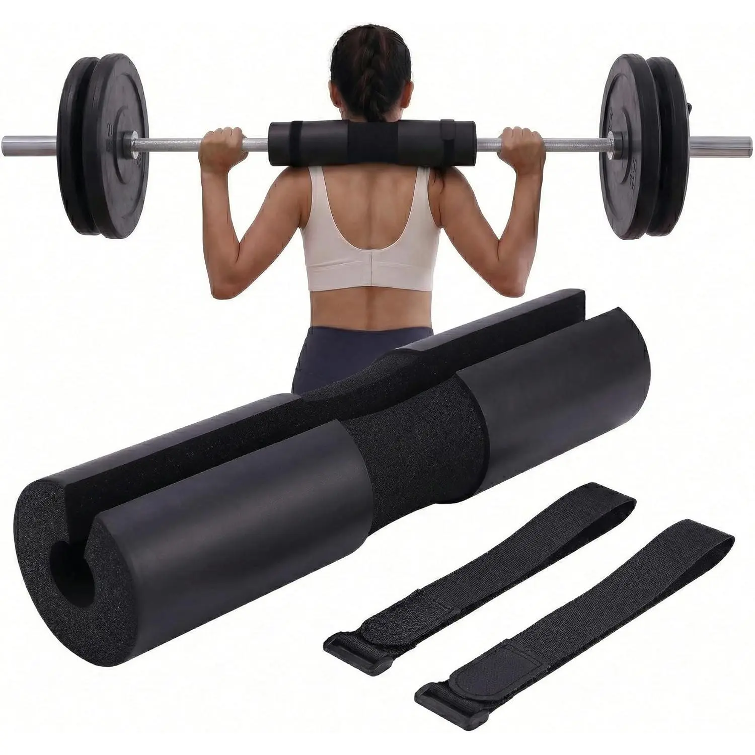 Barbell Hip Thrust Pad for Squats, Lunges & Glute Bridges – Weightlifting Cushion for Neck & Shoulder Protection – Fits Olympic & Standard Bars