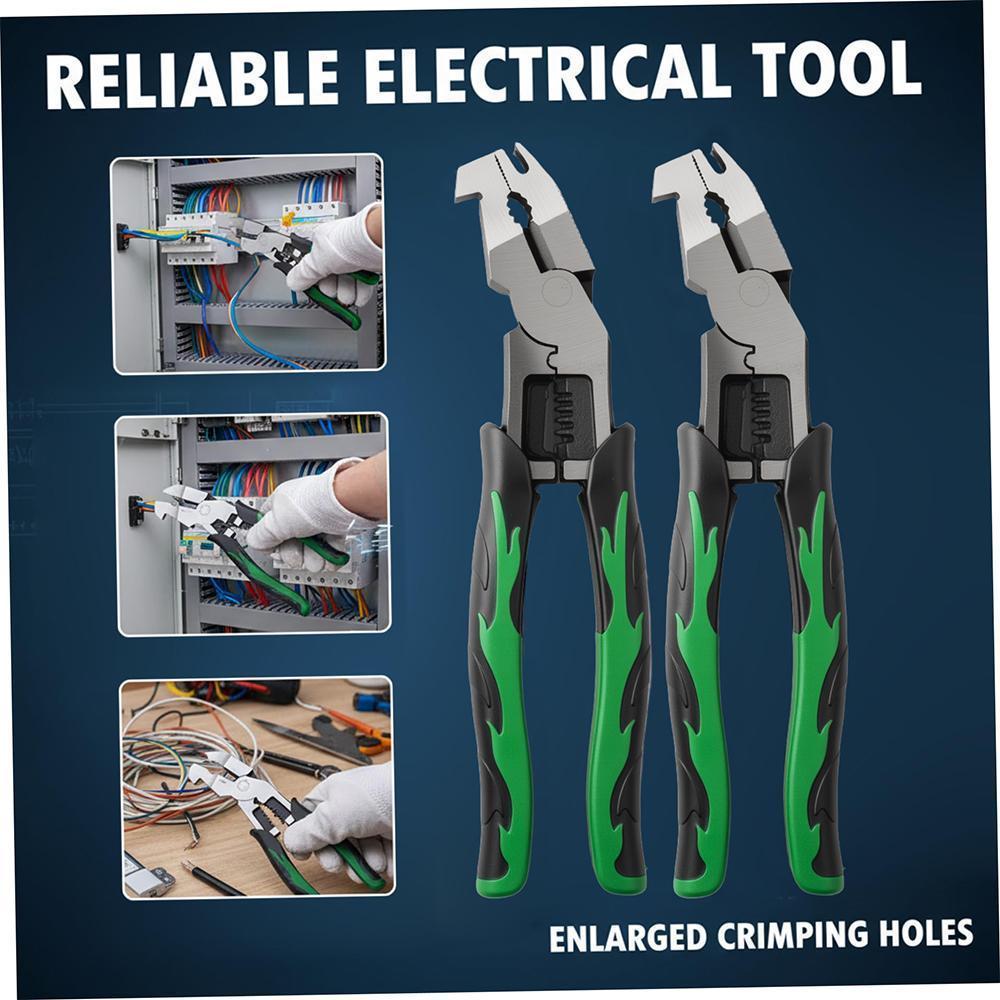 Industrial-Grade Multi-Function Cutting Pliers, Heavy-Duty Multi-Functional Pliers Nail Puller/Wire Cutter/Stripper/Crimper Compound Action Leverage Design Industrial Chromium-Vanadium Steel Plier