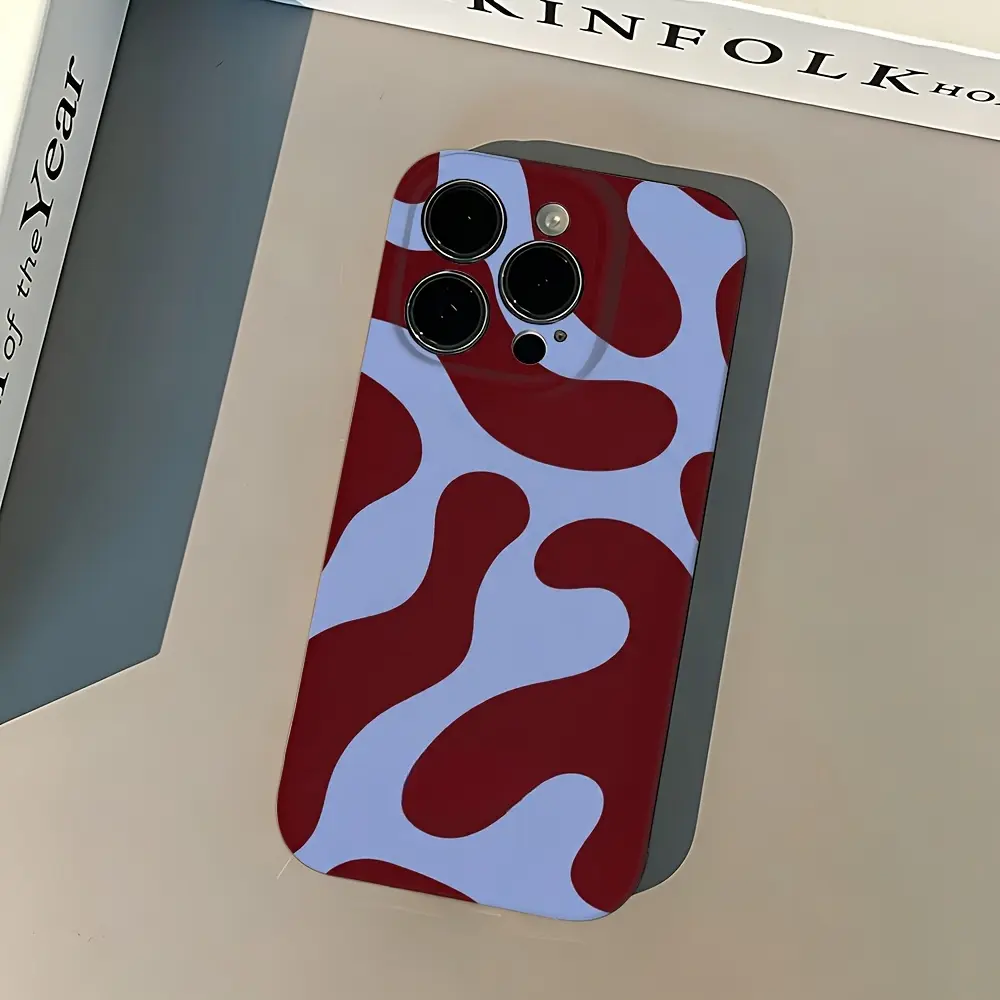 Abstract Wavy Pattern Silicone Smartphone Handheld Casing - Shockproof Hard PC Back, Skinnydip Modern Artistic Design, Slim 1-Piece Cellphone Accessories for iPhone 17,16E,15,14,13,12,11 Pro,Air,XR,XSMAX,8,7 Plus