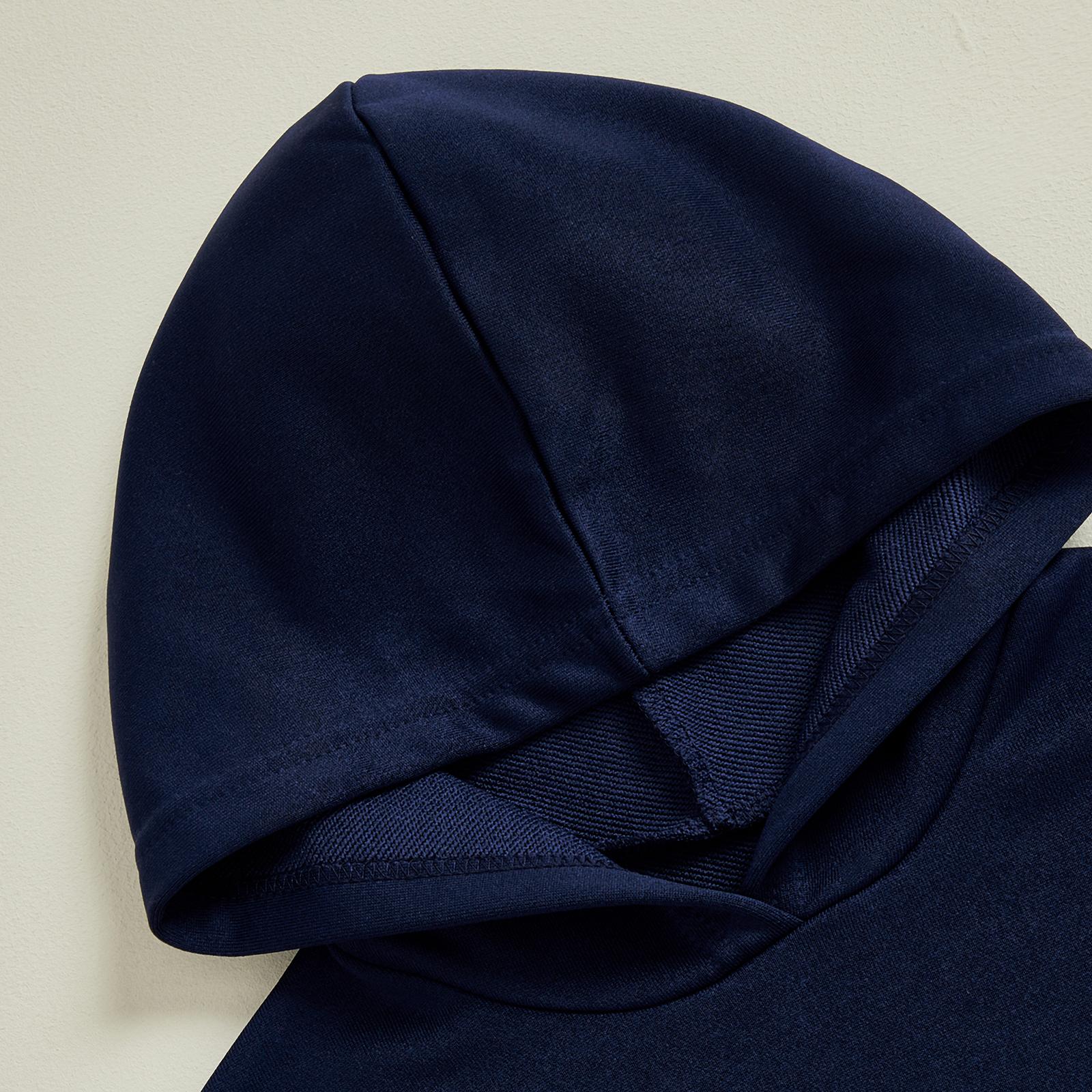 Toddler Boys Girls Hooded Sweatshirt Solid Pullovers Long Sleeve Hoodie Kids Cotton Crewneck Fall Tops 3-7Y