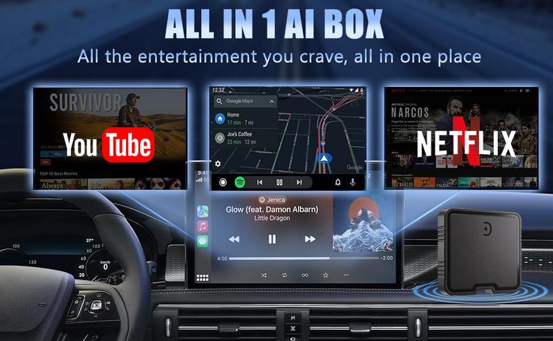 【PASLDA】Wireless CarPlay Adapter Box, 2024 Upgrade Support Netflix/YouTube/TF Card Plug & Play Dongle, Apple Car Play Wireless Adapter Android Auto Wireless Adapter for Cars from 2015 & iPhone iOS10+ TikTokShopBlackFriday Automotive