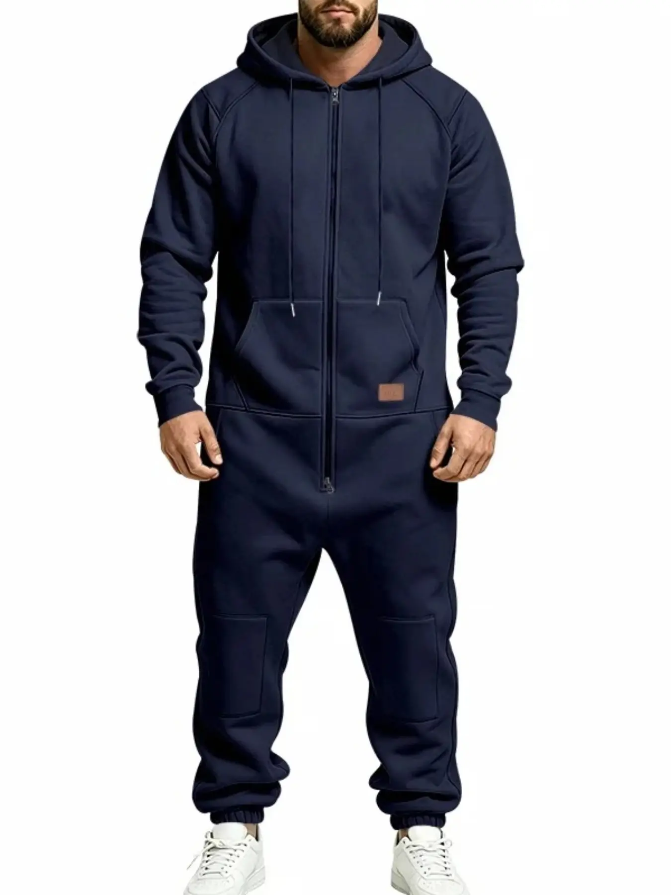 Men's High-Quality Thickened Fleece One-Piece Workwear, Casual, Adult Size, Durable Design, Comfortable, Suitable for Labor Jobs, Versatile Use!