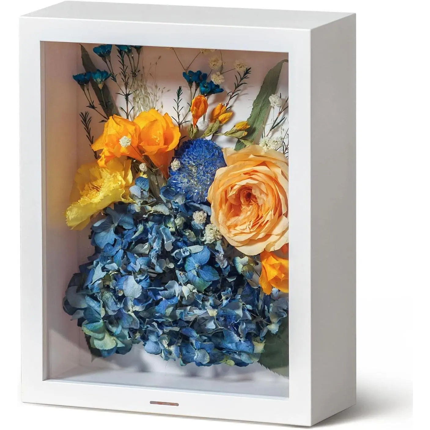 10x8 Inch Flower Shadow Box Frame with 360° Airtight Seal, Silica Gel Packets, Memory Display Case for Wedding Bouquet, Pet Memorabilia, Medals