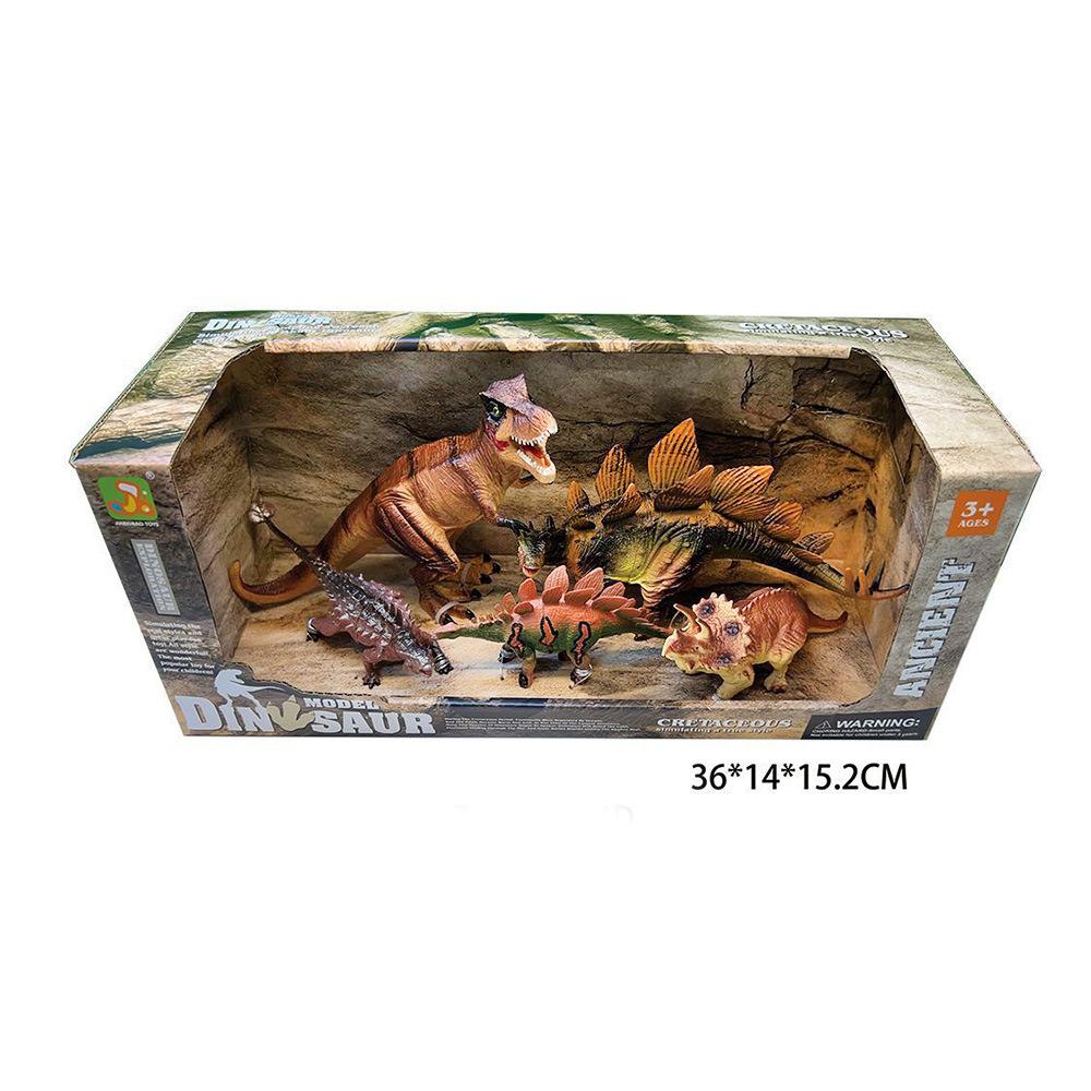 6PCS New Realistic Dinosaur Model Toy Set T-Rex Pterosaur Triceratops Mixed Styles Gift Box