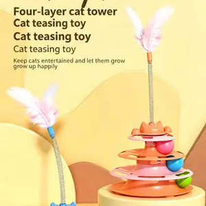 Pet Cat Toy Spinner, Feather Stimulation Device, Self-Entertainment Cat Ball, Essential Pet Supplies, Engaging Plaything for Cats