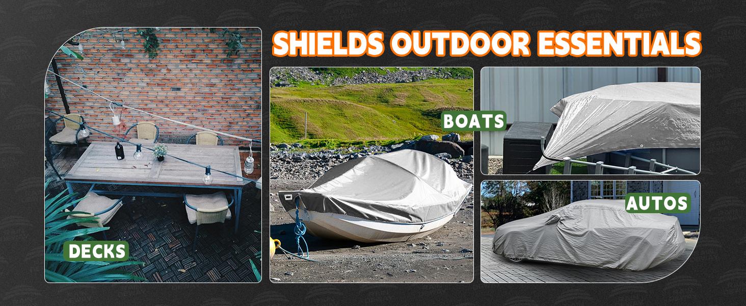 Tarps Heavy Duty Waterproof 6x8 Feet, 10Mil Multipurpose Small Tarp Cover with Metal Grommets and Reinforced Edges, Silver/Brown Tarp by RAINDEWAY