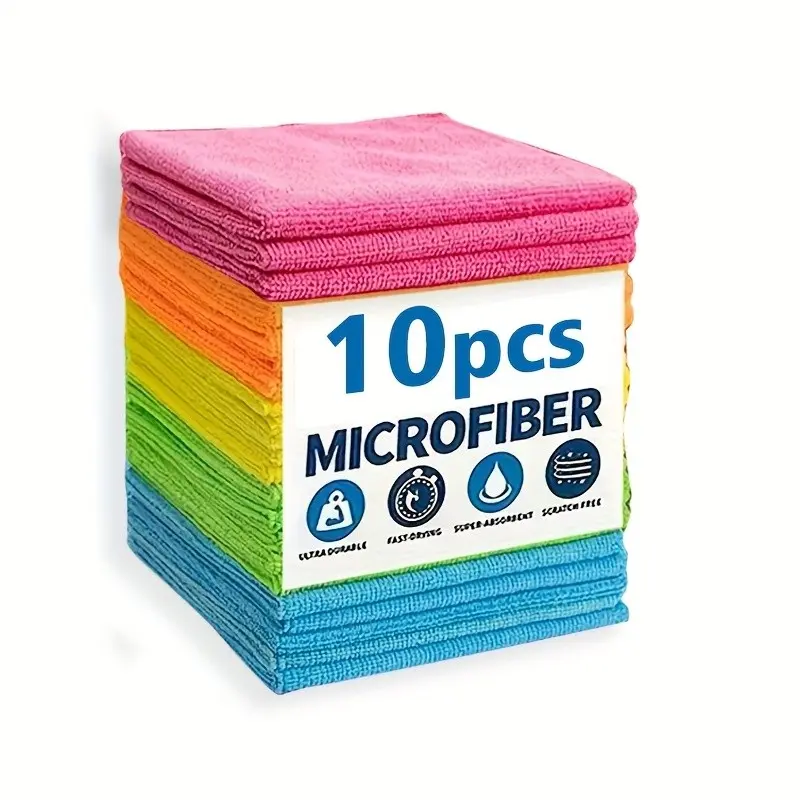 10-Piece Cleaning Cloth Set, Ultra-Fine Fiber Multi-Functional Kitchen Towel, Durable Absorbent, Ideal for Living Room, Bedroom, Bathroom, Furniture