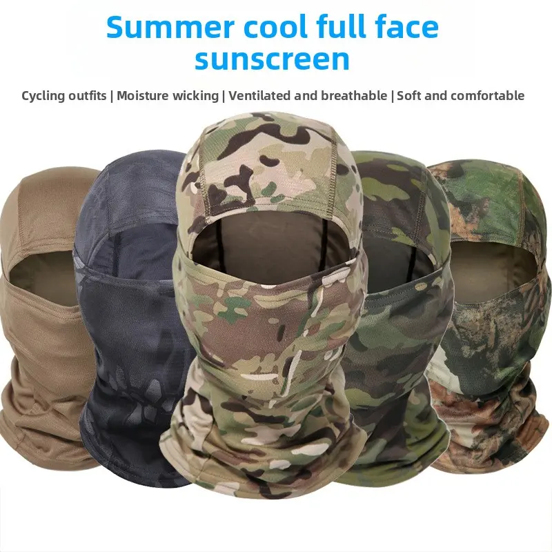 Unisex UV Protection Cotton Microfiber Sunscreen Headgear - Breathable Round-Brimmed Outdoor Cycling Windshield, Quick-Dry Fabric 1 Size Fits Tactical Headgear, UV Protection Clothing, One Size Fits