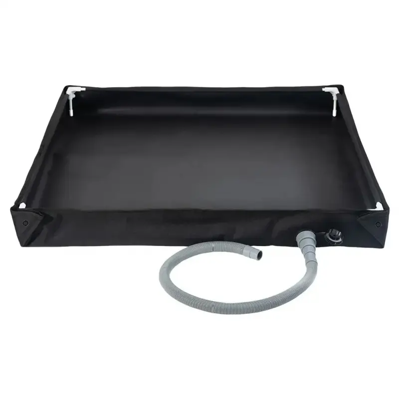 Foldable Shower Base, Portable Shower Pan with Drain Hose, Floor Base for Camping Tent, Outdoor Shower Tray for Beach, Travel, Camping – Also Great for Kitchen Use, Portable Sink Basin, Camping Kitchen Sink, Outdoor Wash Basin, Kitchen Drain Tray