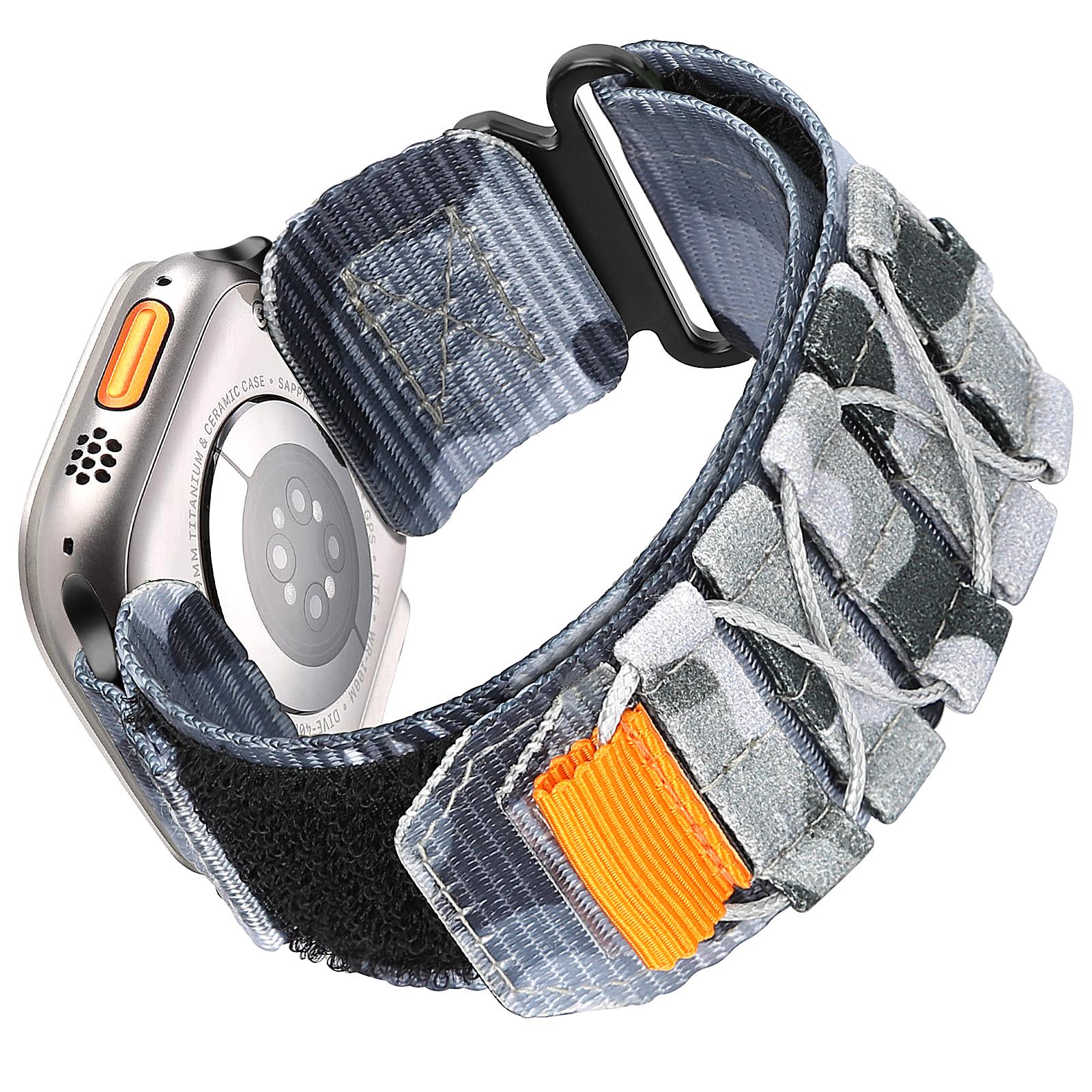 Camouflage Nylon Watch Band for Apple Watch – Sport Strap 38–49mm (Series 4–9, SE, Ultra 2/3)