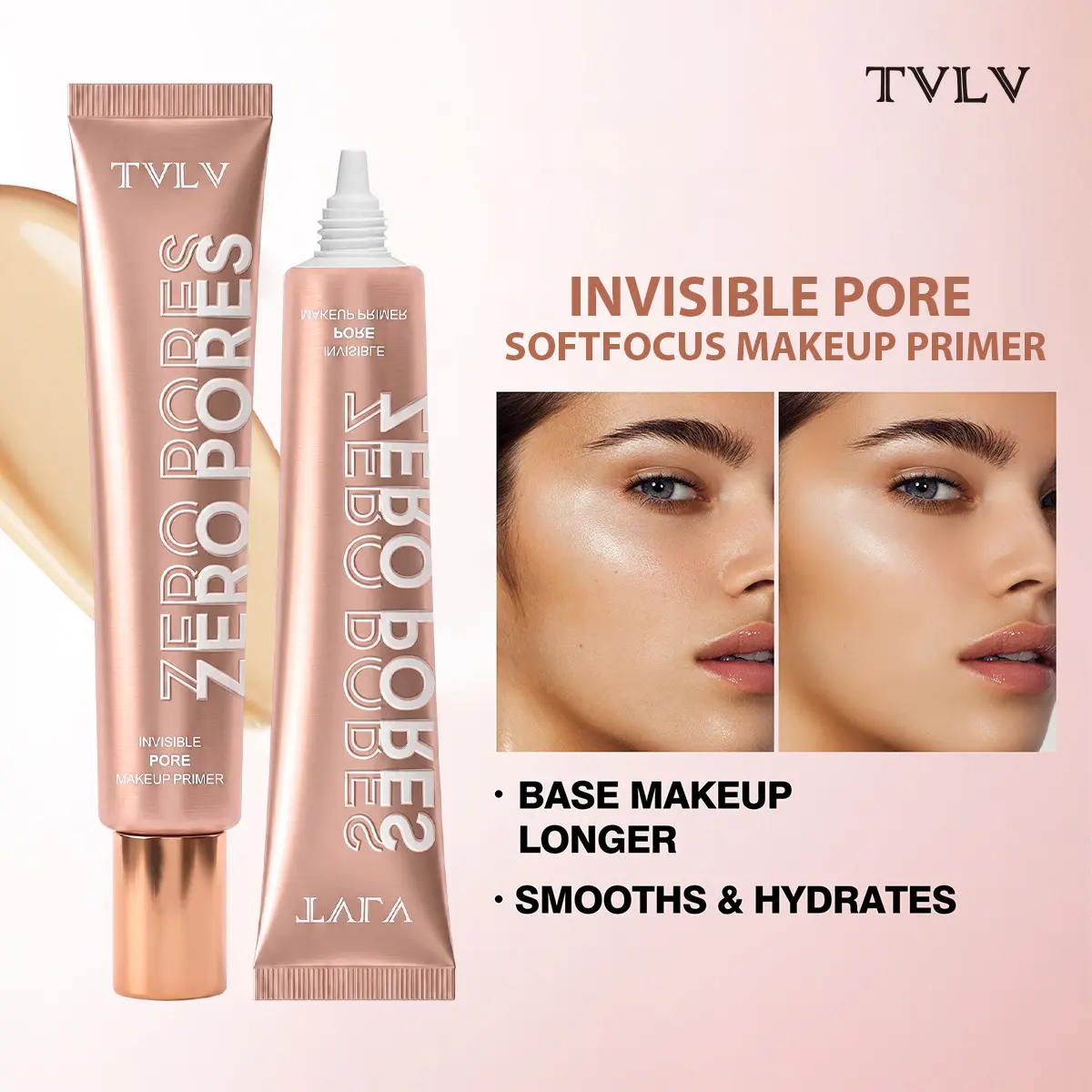 2-Pack Invisible Pore Primer, Pore Minimizer Primer, Buildable Natural Finish, Natural Long-Lasting Smooth Base, Perfects Pores and Fine Lines, Ideal for All Skin Types, Beginner-Friendly Makeup Essential