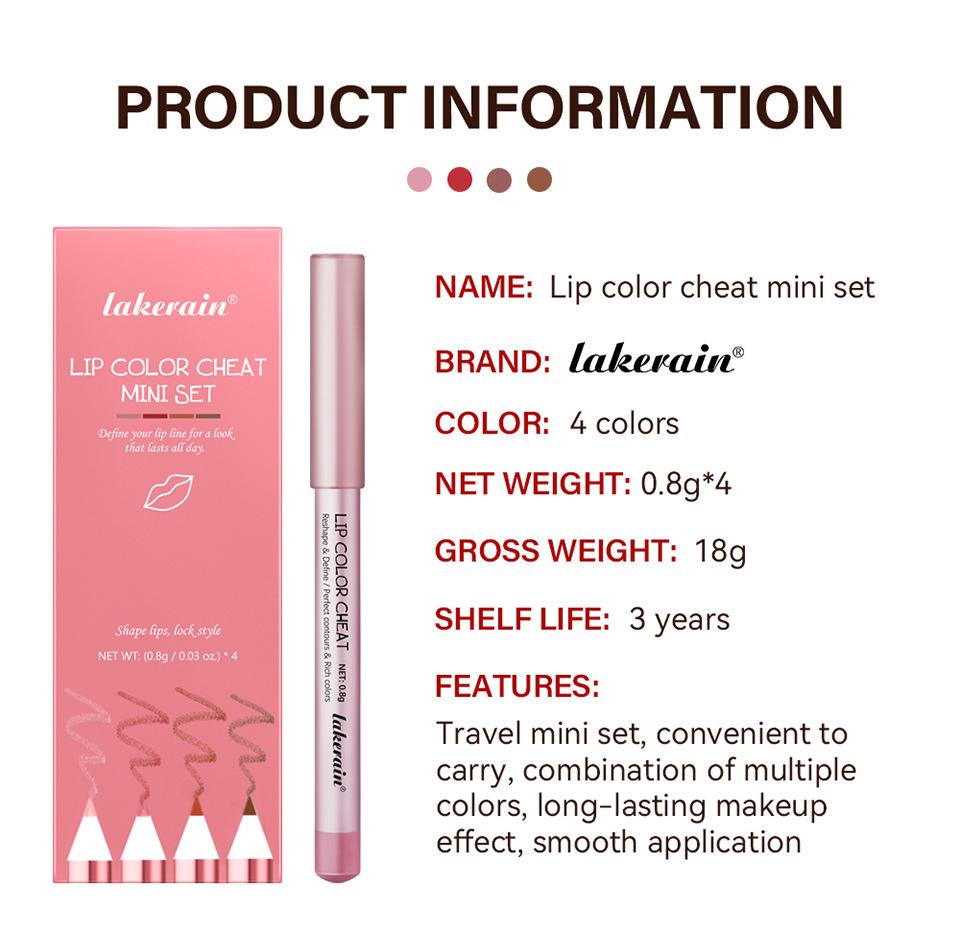 4Pcs Sculpting Matte Velvet Lip Liner Set,Smooth Creamy Texture,Waterproof And High Pigmented For Girls Daily Application Lip Makeup(1+2+3+4)