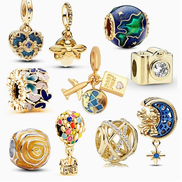 10-Pack Silver Charm Set for Bracelets, CZ Pendant Charms for Women, Tarnish Resistant Jewelry Gift Collection