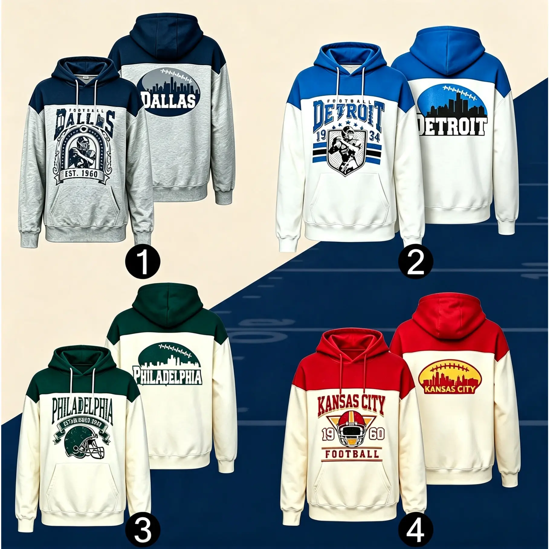 Retro American Football Hoodie,Color Block Long Sleeve Fan Sweatshirt,Great Gift For Football Enthusiasts,Unisex Casual Sports Top #   TikTokMadeMeBuyIt # TikTokShop # FootballHoodie # Game Day Outfit # FanSweatshirt