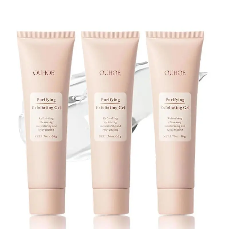 Gentle Exfoliating Gel, Hydrating Facial Scrub & Purifying Cleanser for Face & Hands, Alcohol-Free Moisturizer for All Skin Types, 68g, Cream