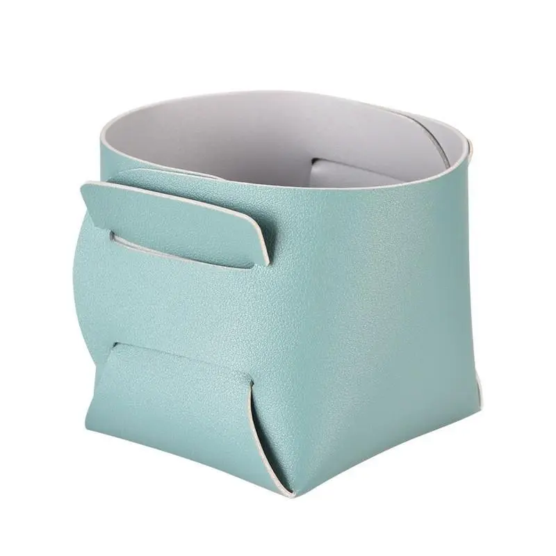 Luxury Leather Folding Pen Holder, Multi-Color Soft Tone, Tool-Free Assembly, Durable and Wear-Resistant, Ideal for Makeup Brushes and Desk Accessories