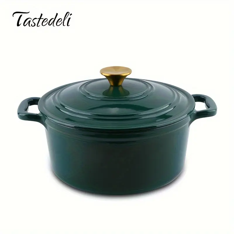 1Set  9.45 Inch 4.7 Quart Enameled Cast Iron Dutch Oven with Lid Cookware Set
