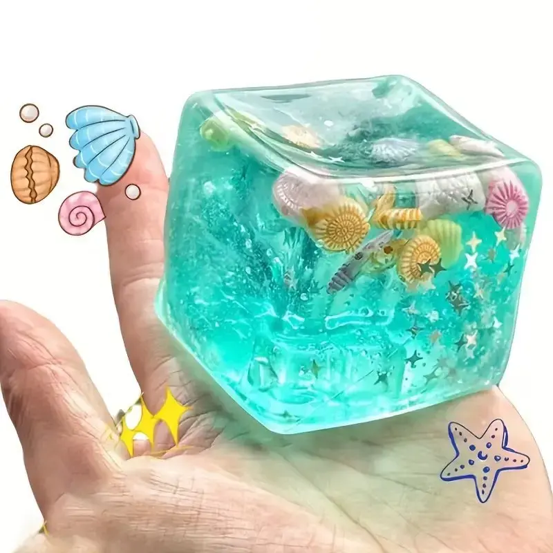 Stress-Relief Toy, Infinite Squeeze Squishy Stress Relief Cube Toy, Fun Gift for Christmas, Party, Birthday, School Rewards
