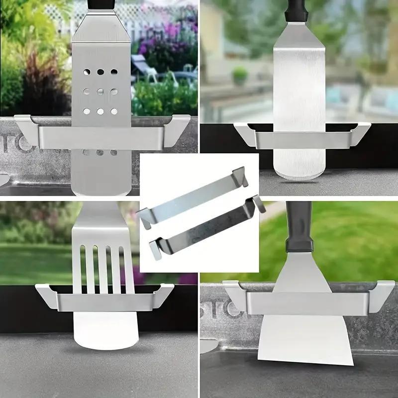 Stainless Steel Griddle Spatula Holder, 1 Count Barbecue Tool Hold Rack, Travel Accessories, Barbecue Utensils for Grill Griddles