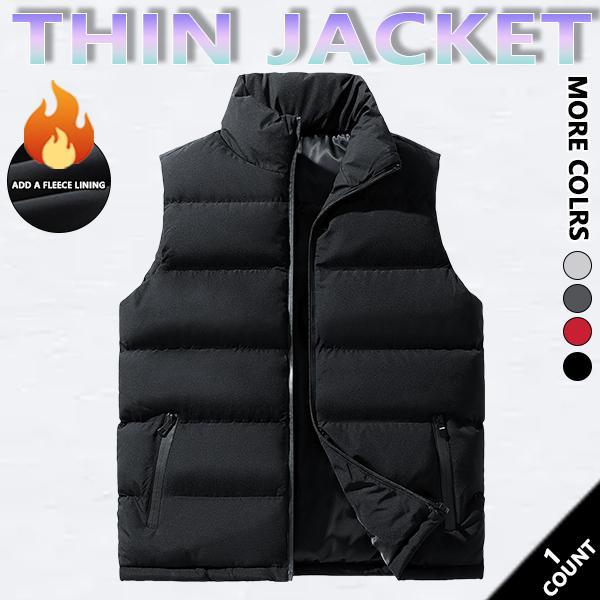 Mens Vest Jacket Warm Sleeveless Jackets Winter Waterproof Zipper Coat Autumn Stand-up Collar Casual Waistcoat Brand Clothing