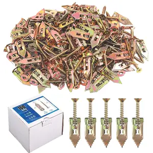 100 Sets Drywall Self-Drilling Anchors with Screws, 100 count Carbon Steel Hollow Wall Anchor Tapping Screw with 100 count Screws Kit, No Drill or Holes in Wall