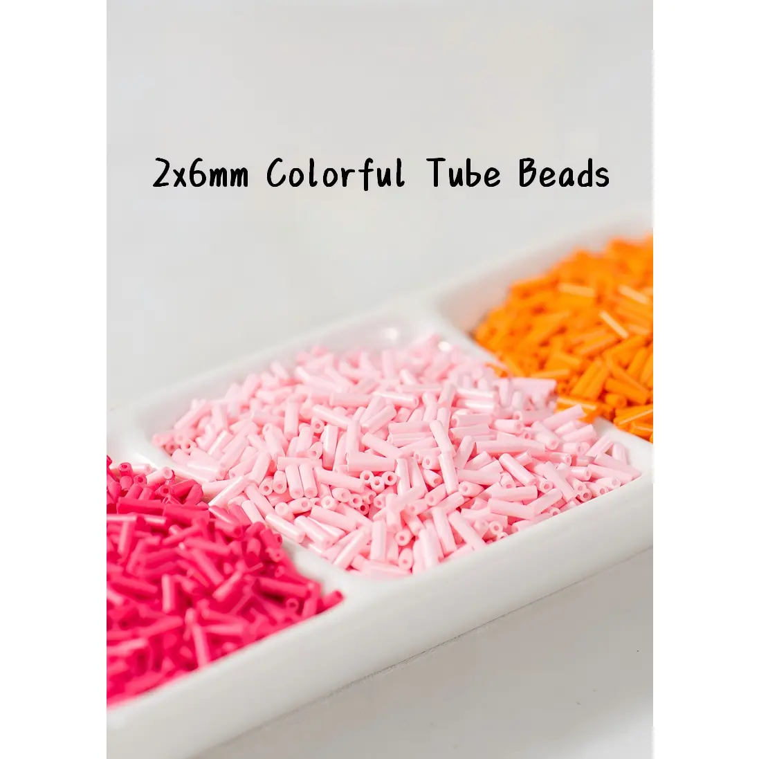 2x6mm 30g 100g Two Cut Colorful Glass Seed Tube Beads DIY Bracelet Earring Tassel Making Supplies KN103