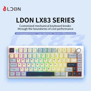 Lx83 Wireless Gaming Mechanical Keyboard, 75-Key, Multi-Function Metal Knobs, Full Key Hot-Swappable, Three Modes, RGB DIY, Compatible with Multiple Systems
