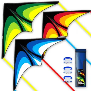 Delta Kite Set for Kids and Adults,Extremely Easy to Launch for Beginners, Perfect for Beaches and Parks,ites for Beach Trip Park Family Outdoor Games and Activities (Speed Triancle 3-Piece Set, 3)