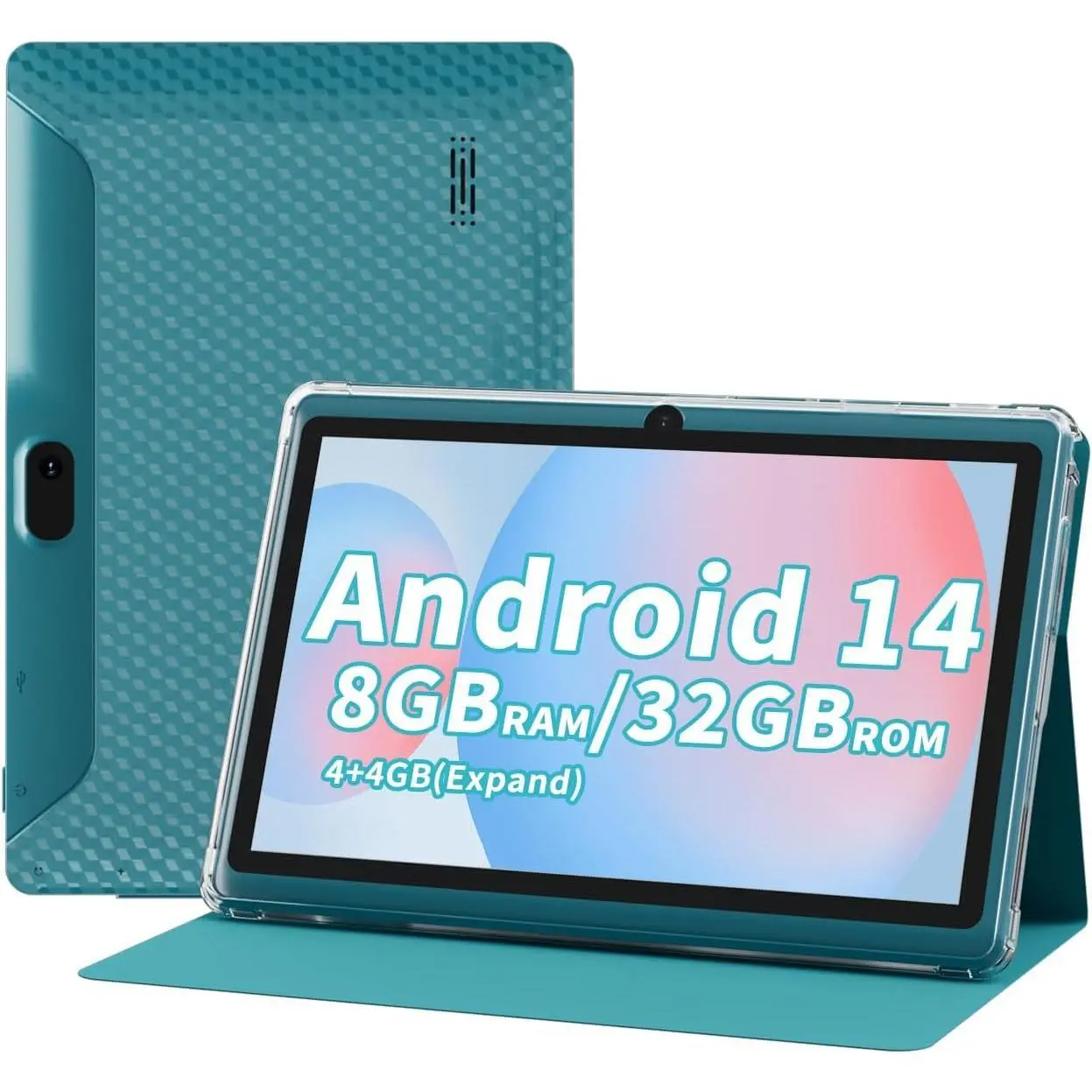 7 inch Tablet With Case Andaroid 14 Tableta 8GB RAM 32GB ROM 7" Tablets Support 1TB Expand Quad Core Processor Dual Camera, Bluetooth 5G WiFi-6 3000mAh Battery Andaroid Tablets Includes a tablet Cover