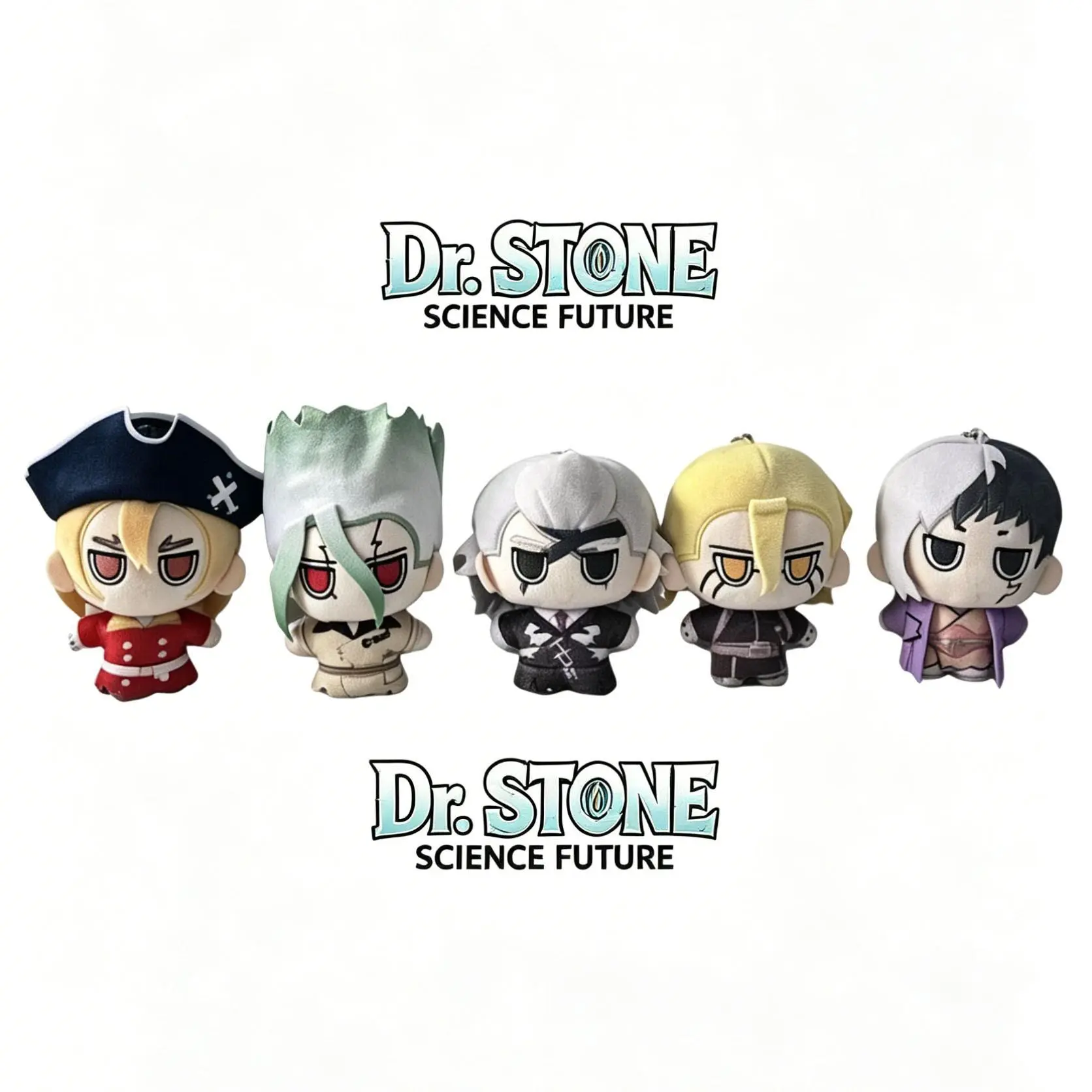 Dr. STONE Plush Senku Ishigami Gen Asagiri Hyoga Chrome Soft Stuffed Doll Anime Characters Plushies for Fans Kids Birthday Gift