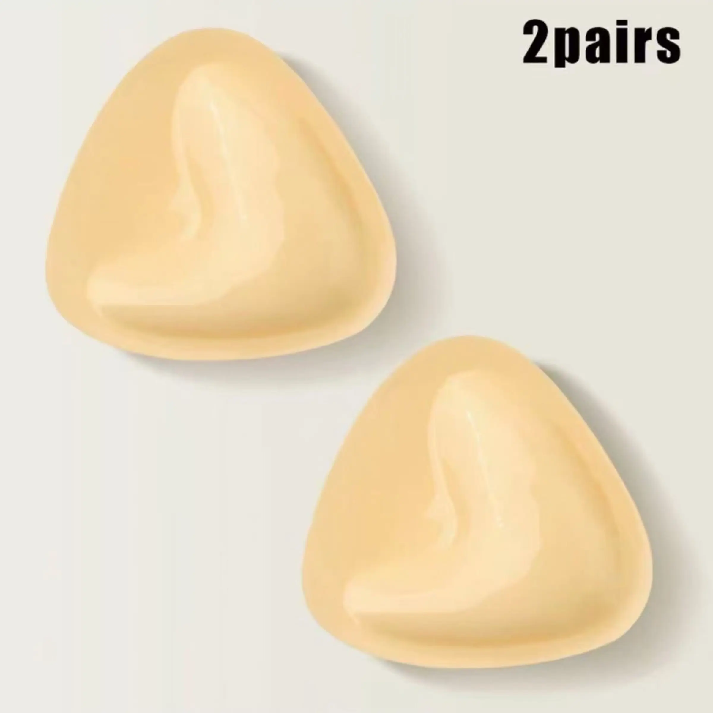 2-Pack Triangle Shaped Adhesive Breast Pads, Strong Stick Push-Up Silicone Bra Inserts, Invisible Seamless Lingerie Accessories for Women’s Daily & Formal Wear, Bra Padding