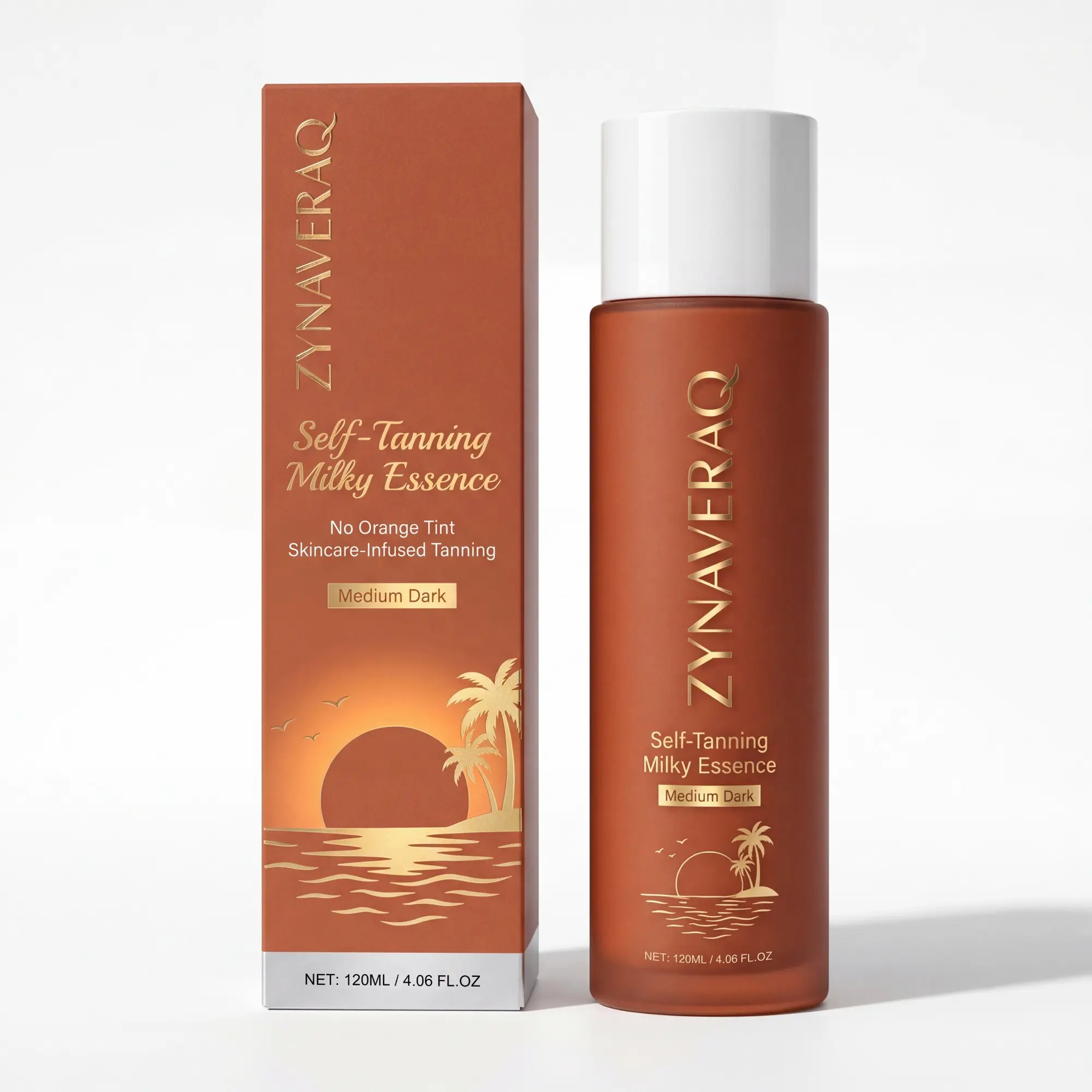 Self Tanning Lotion Cosmetic - Streak-Free, Buildable Glow, Moisturizing Sunless Tan Body Bronzer for Natural Body Care, 120ml
